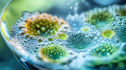 Poster - Abstract Macro Photography of Water Droplets and Bubbles