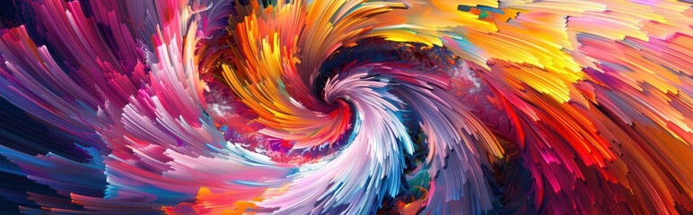 Wall Mural - Abstract swirling vortex of vibrant colors, resembling a cosmic explosion