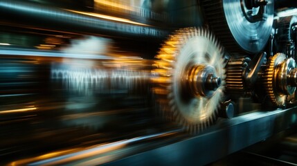 Poster - Close-Up of a Rotating Machine with Blurry Background