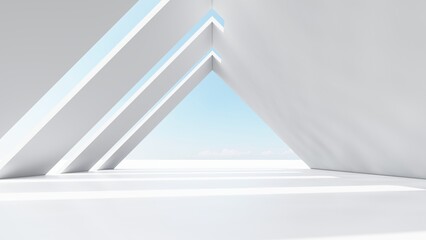 Poster - architecture background geometric arched interior 3d render