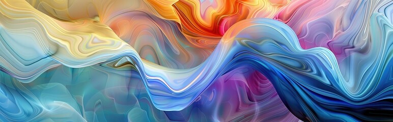 Wall Mural - Abstract Colorful Swirling Liquid Design