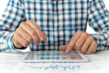 Aufkleber - A person working on a tablet device, possibly in a office or home setting