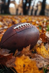 Poster - american football in the autumn leaves