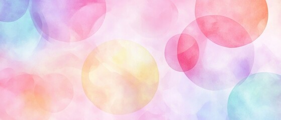 Poster - Watercolor abstract background with pastel colored circles