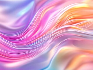 Poster - A mesmerizing abstract wave of pastel colors flowing smoothly, creating a serene and calming visual experience.