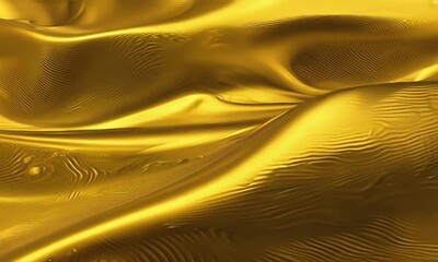 Poster - Explore the mesmerizing flows of golden fabric undulating gracefully in soft light, revealing intricate textures and waves through a captivating visual journey. Generative AI