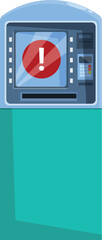 Poster - Atm is showing a warning message on the screen, indicating a malfunction or an issue