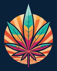 Marijuana leaf t shirt design vector illustration 