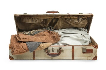 Wall Mural - A suitcase opened to reveal a pile of clothes inside