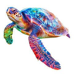 Wall Mural - cute turtle looking isolated on white