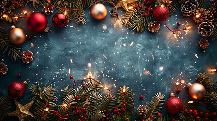 Wall Mural - christmas and new year holiday background concept