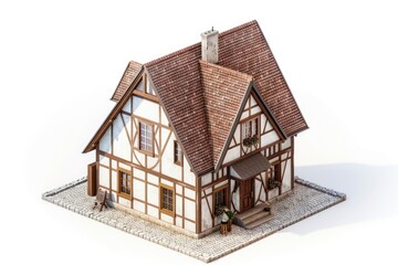 Poster - A 3D model of a house on a clean and minimalistic white background