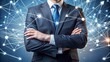 © Jane Studio - A businessperson surrounded by interconnected arrows symbolizing communication and networking