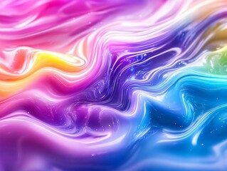 Poster - A vibrant swirl of colorful abstract patterns, featuring soft gradients and smooth textures that convey movement and fluidity.