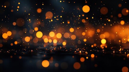 Wall Mural - a vibrant night sky filled with numerous orange fireworks.