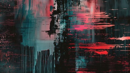 Aufkleber - A painting with a red and black background