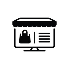 black solid icon for e commerce website