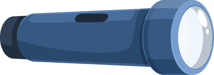 Poster - Blue flashlight lying horizontally emitting a beam of light