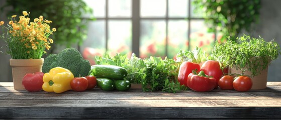 Wall Mural - Bountiful Harvest: A Vibrant Display of Fresh Organic Produce