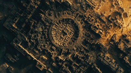 Poster - Aerial View of a Geometrically Designed Ancient City