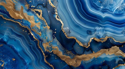 Wall Mural - Abstract blue luxury marble background
