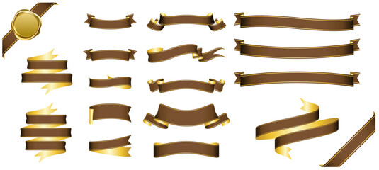 Wall Mural - brown ribbon banner design material