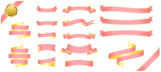 Wall Mural - pink ribbon banner design material