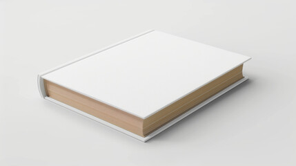 Wall Mural - White cover mockup notebook minimalist book isolated white background