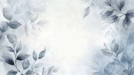 Wall Mural - Beautiful blurred background for design with copy space and fresh watercolor floral elements