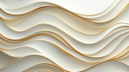 Wall Mural - Abstract waves with gold trim. Perfect for adding a touch of elegance to presentations, designs, or social media.