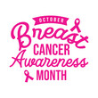 © Ashek Vector - Breast cancer awareness month typography poster design with pink ribbon icon on white background. October month celebration as a Breast cancer awareness event Banner, social media post, greeting card