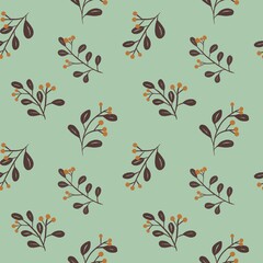 seamless background with leaves and flowers
