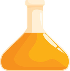 Poster - This cartoon style image features an erlenmeyer flask filled with a vibrant orange liquid, suggesting a scientific experiment in progress