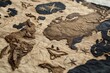 © Nico - A detailed engraving of an old-world map, showing sea monsters and intricate compass roses