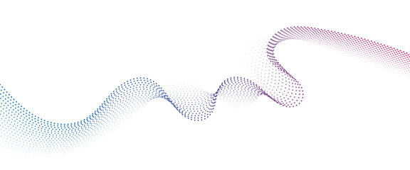 Leinwandbilder - Flowing Dot Wave halftone gradient pattern on transparent background	
