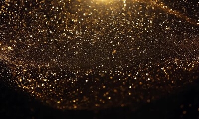 Poster - Captivating golden sparkles dance through the air in a mesmerizing display of light and enchantment during the evening hours. Generative AI