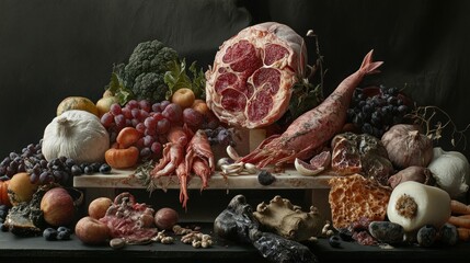 Poster - Still Life of Rotting Food and Seafood