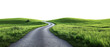 © Ton Photographer4289 - Road through grassfield border landscape grassland outdoors isolated against transparent background. Natural concept