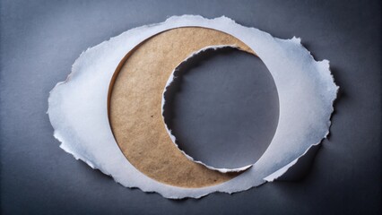 Wall Mural - Torn Paper with a Circle-Shaped Hole