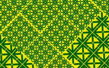 Wall Mural - seamless geometric pattern with shapes on yellow background