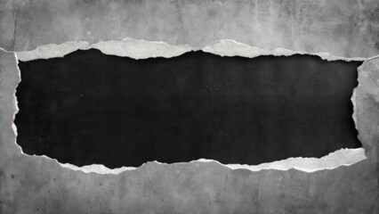 Poster - Ripped Grey Paper with Black Background