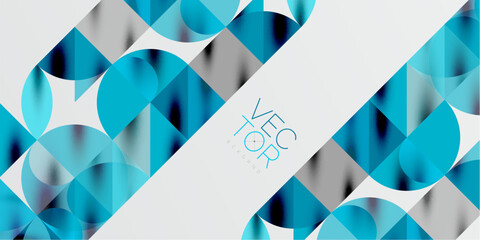 Poster - Triangles, round triangles and circles techno art. Vector Illustration For Wallpaper, Banner, Background, Card, Book Illustration, landing page