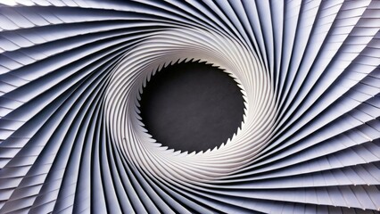 Wall Mural - Abstract Spiral Pattern of Folded Paper Creating a Circular Aperture