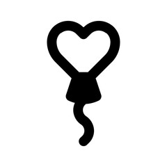 Poster - heart balloon line icon