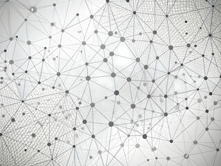 Poster - Digital Network Connections: A dynamic web of interconnected nodes and lines, symbolizing the flow of data and the power of digital transformation.