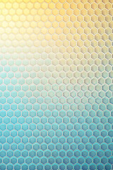 Poster - honeycomb sunset gradient: a vibrant, textured backdrop of hexagons fading from warm yellow to cool 