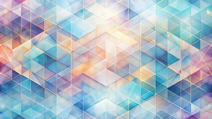 Canvas Print - prismatic geometry: a mesmerizing kaleidoscope of translucent triangles in a spectrum of pastel hues