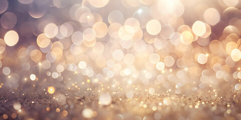 Wall Mural - golden shimmer: a captivating bokeh background with a magical, warm glow, perfect for holiday design