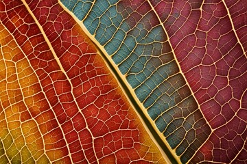 Wall Mural - Macro background of colorful autumn dry leaf