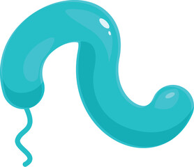 Poster - Shiny, blue balloon is floating with a gentle curve